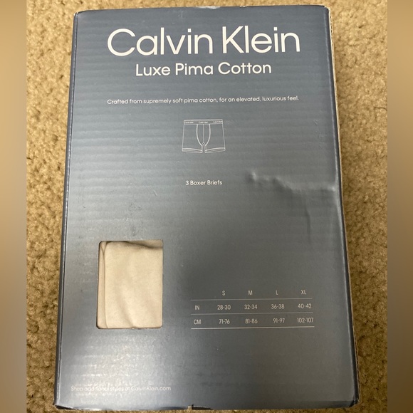 ! New ! Calvin Klein Boxer Brief Luxe Pima Cotton 3 Pack* Fast Shipping* - Picture 3 of 6